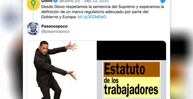 Glovo pide "un marco regulatorio adecuado" y los tuiteros responden: "Se llama Estatuto de los Trabajadores"