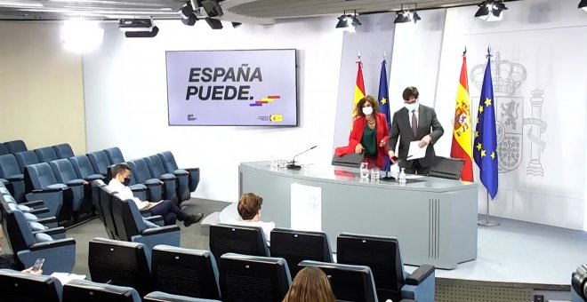 Illa y Montero en rueda de prensa tras el Consejo