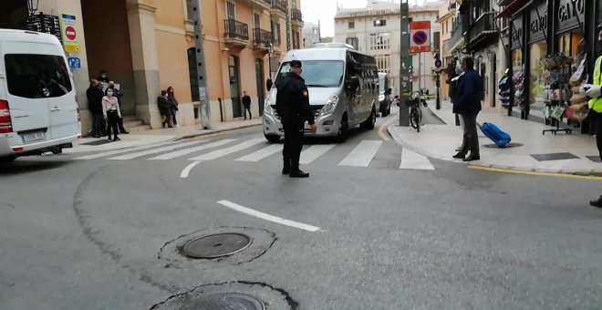 Protesta de funcionarios interinos coincidiendo con la cumbre hispano-italiana