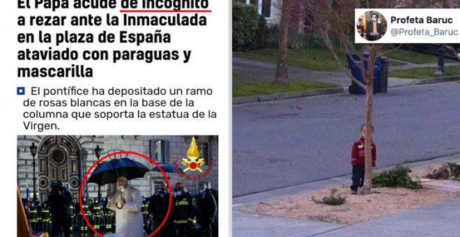 Guasa con las noticias que hablan del "incógnito" del Papa: "Me ha costado verlo. Está justo al lado de Wally"