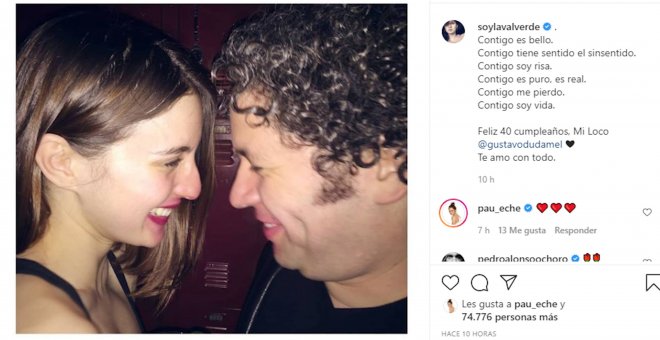 La romántica felicitación de María Valverde a Gustavo Dudamel