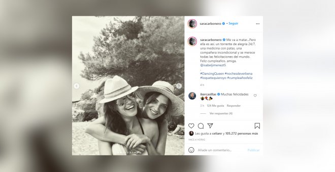 La emotiva felicitación de Sara Carbonero a su amiga incondicional, Isabel Jiménez