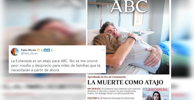 Críticas a la portada de 'ABC' por presentar a quienes se acogen o defienden la eutanasia como personas que buscan un "atajo" para morir