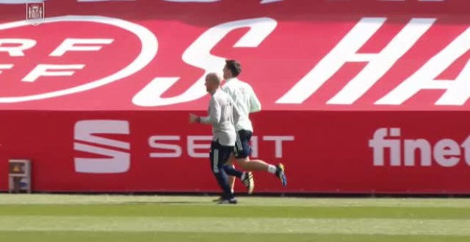 La selección entrena antes de viajar a Georgia