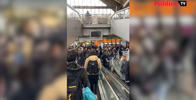 Aglomeraciones en Atocha para salir de Madrid