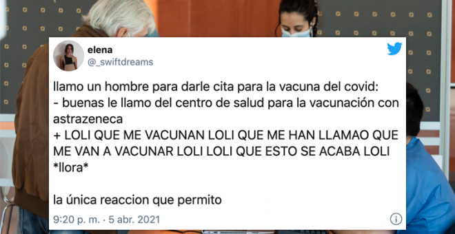 La emocionante reacción de un hombre cuando le dan cita para vacunarse, en el tuit viral de una sanitaria