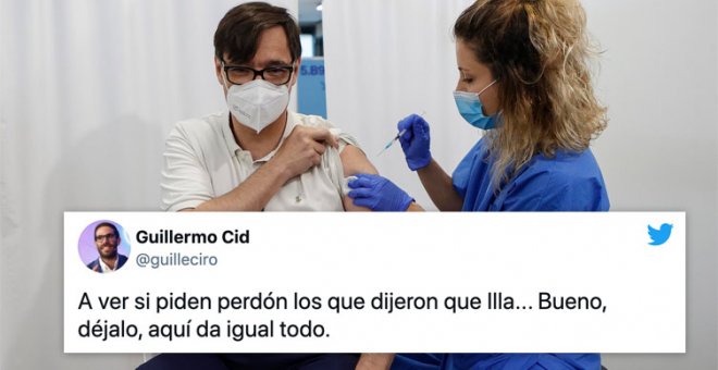 Illa recibe la vacuna y los tuiteros recuerdan cuando PP y Ciudadanos insinuaban que ya lo había hecho: "¿Va a pedir disculpas Casado?":