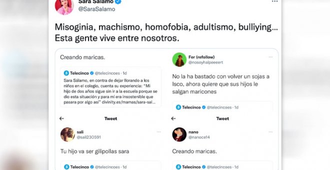 Sara Sálamo vuelve a denunciar los insultos machistas que sufre en las redes sociales: "Esta gente vive entre nosotros"