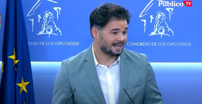 Rufián se queja "con pesar" de que no avanza la negociación de la Ley de Memoria Histórica