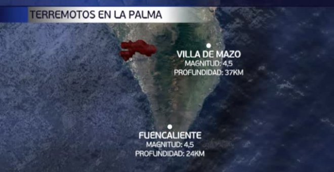 Dos terremotos de magnitud 4,5 sacuden La Palma mientras la lava está a escasos metros del mar