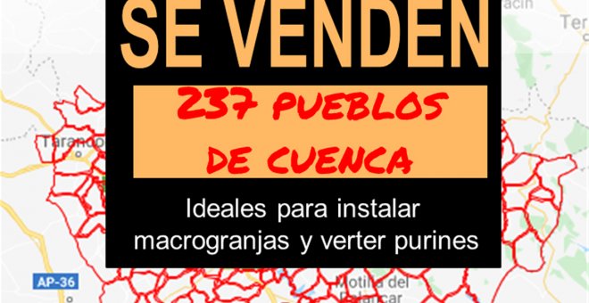 "Se venden 237 pueblos de Cuenca": organizan una subasta simbólica para denunciar la proliferación de macrogranjas