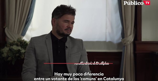 Gabriel Rufián: "Hay muy poca diferencia entre un votante de los 'comuns' en Catalunya y un votante de ERC"