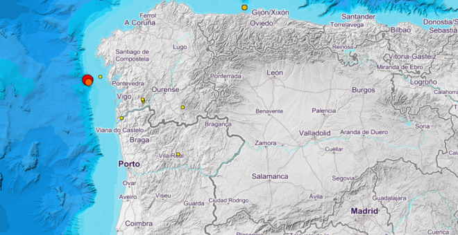 Un terremoto de magnitud 4,6 sacude Galicia