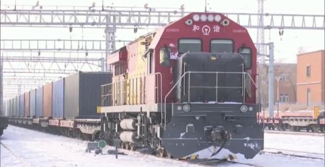 Récord en un puerto de China con 784 trenes partiendo hacia Europa en un día