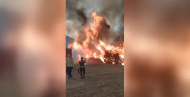 El viento alimenta los incendios en Navarra y Cataluña