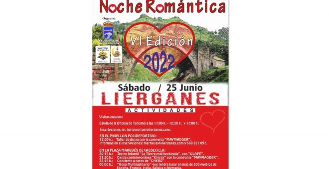 Liérganes celebra este sábado la "Noche Romántica" con una gran oferta de actividades