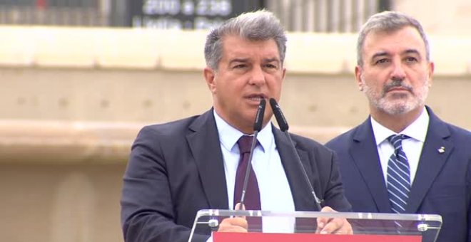 Laporta anuncia que el Barça cerrará "en breve" la venta de parte de sus derechos televisivos