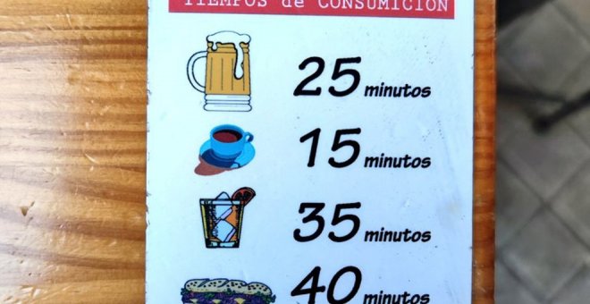 15 minutos por un café y 25 por una cerveza: Un bar de Bilbao limita el tiempo según la consumición