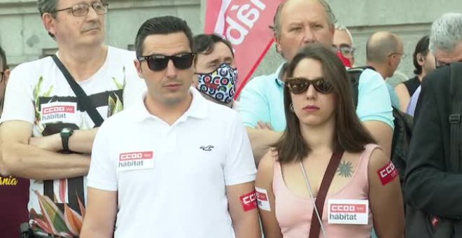 Protesta de barrenderos en Madrid por las malas condiciones laborales