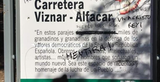 La ARMH pide corregir el cartel del barranco de Víznar donde asesinaron a Lorca