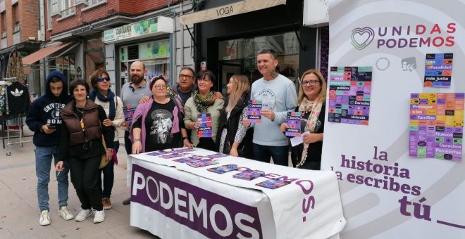 Podemos Asturies reivindica en la calle los logros del gobierno de coalición