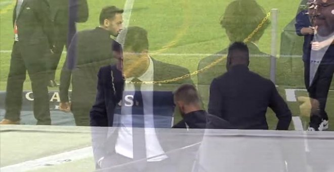 Los jugadores del Inter visitan el Nou Camp antes del partido contra el Barcelona