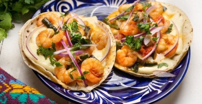 Pato confinado - Receta de tacos de gambas o langostinos