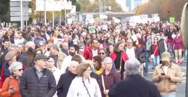 Miles de personas salen a la calle en Madrid para defender la Sanidad Pública