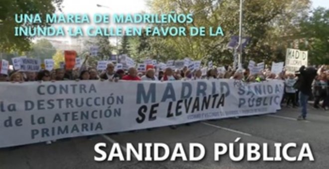 Un marea de madrileños inunda la calle en favor de la sanidad  pública