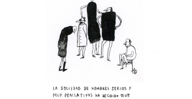 Hombres pensativos y serios