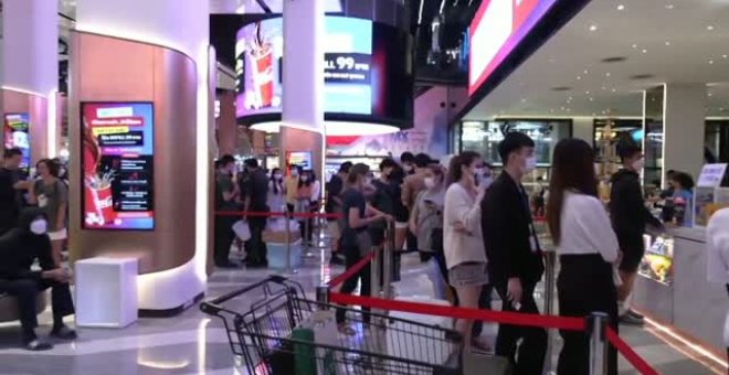 Buffet libre de palomitas como campaña de publicidad en Bangkok