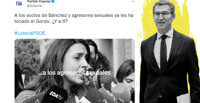 El PP publica un lamentable vídeo en el día de la Lotería y dice que "a los agresores sexuales ya les ha tocado el Gordo"