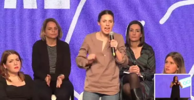 Irene Montero asegura que sería "desastroso" que el PSOE sacara su reforma del 'sí es sí' con PP y Vox