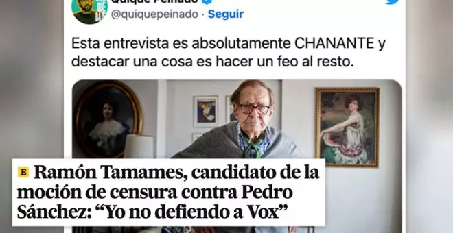 Despiporre con la entrevista a Tamames en la que pregunta hasta el nombre de Vox: "Absolutamente chanante"