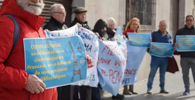 Solidaridad pensionista con la huelga general en Francia