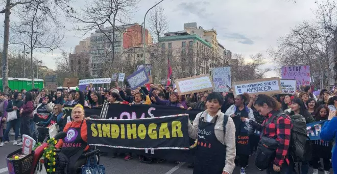 Así transcurre la manifestación del Día de la Mujer en Barcelona