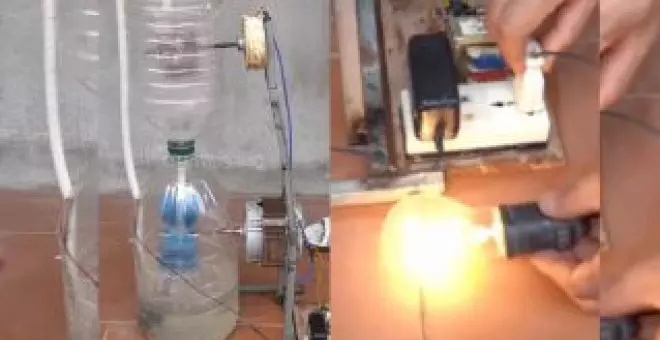 Crea un generador casero que da electricidad eterna a partir de dos garrafas de agua