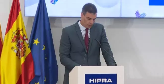 Pedro Sánchez anuncia la compra de vacunas de Hipra por 31 millones