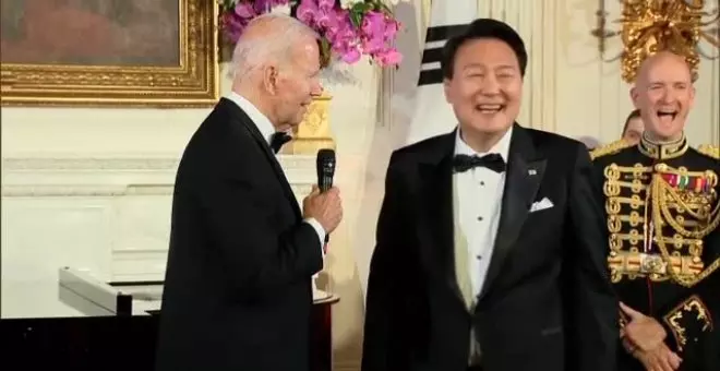 El presidente de Corea del Sur canta 'American Pie' en la cena de gala en la Casa Blanca