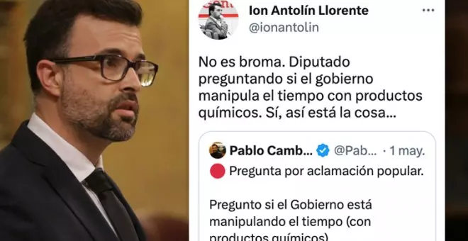 Un exdiputado de Cs cree que Pedro Sánchez "manipula el tiempo" con químicos y los tuiteros alucinan: "Nos fuñigan"