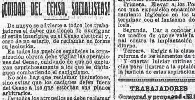La necesidad de velar por el censo electoral en 1919