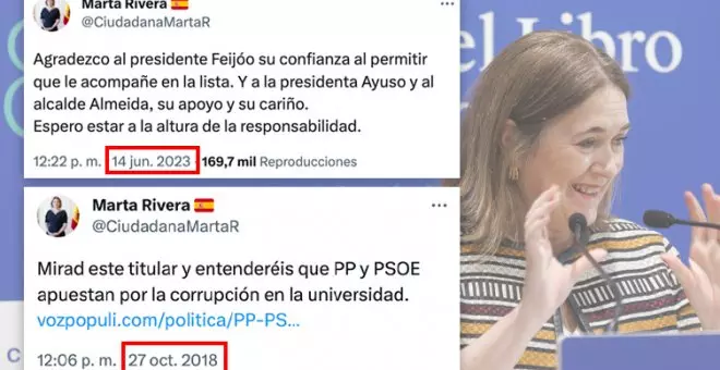 Los tuits de la nueva 'número 2' de Feijóo al Congreso, Marta Rivera de la Cruz, en los que ponía a parir al PP