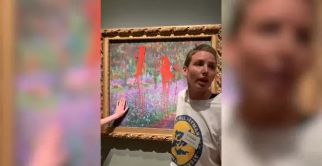 Dos activistas manchan con pintura un cuadro de Monet en Estocolmo
