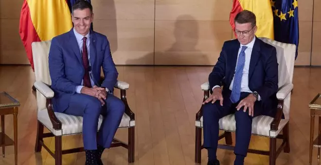 La reunión para la investidura entre Sánchez y Feijóo dura menos de una hora