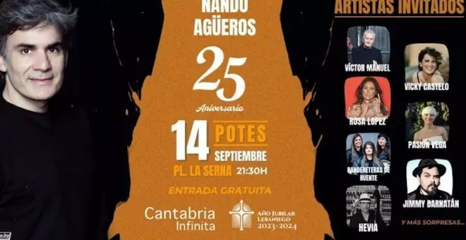 Nando Agüeros celebra su 25 aniversario con un concierto junto a artistas como Víctor Manuel y Pasión Vega