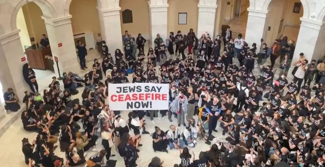 La protesta de judíos estadounidenses en el Capitolio para reclamar el alto el fuego en Gaza