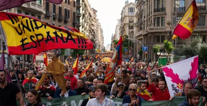 La protesta contra la amnistía flojea en Barcelona