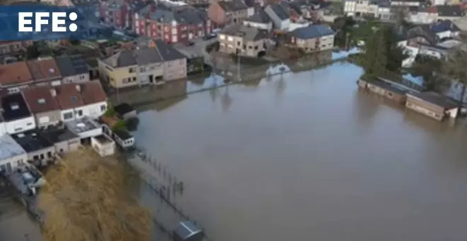 Ciudades de Flandes, inundadas tras el paso del temporal que azota Bélgica