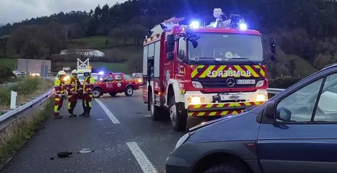 Tres heridos en un accidente en la A-67 a la altura de Los Corrales