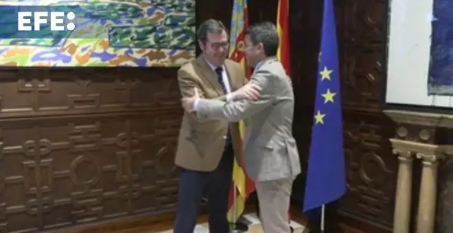 Mazón se reúne con Garamendi en el Palau de la Generalitat